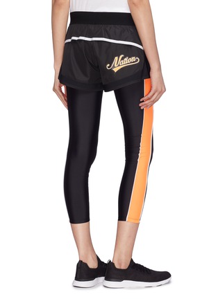 Back View - Click To Enlarge - P.E NATION - 'Long Lift' layered stripe outseam performance leggings