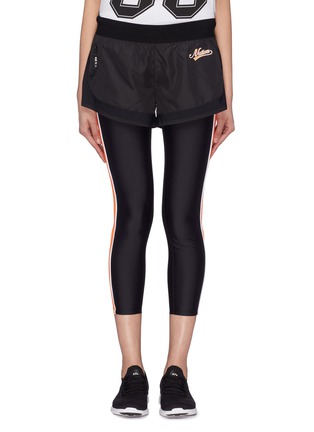 Main View - Click To Enlarge - P.E NATION - 'Long Lift' layered stripe outseam performance leggings