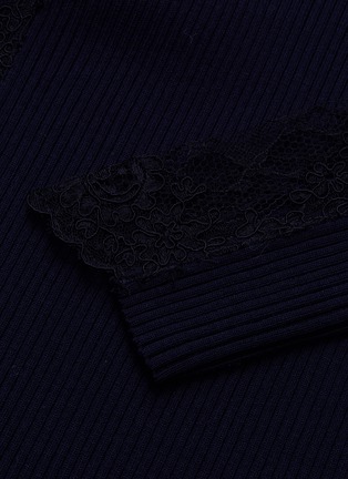  - 10391 - Lace panel rib knit sweater