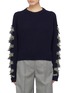 Main View - Click To Enlarge - 10391 - Frayed sleeve cashmere-wool blend sweater
