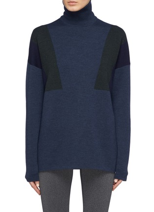 Main View - Click To Enlarge - 72883 - 'Supernatural' colourblock Merino wool turtleneck sweater