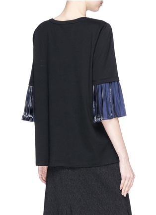Back View - Click To Enlarge - 73182 - 'Tate' contrast silk pleated cuff T-shirt