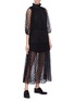 Figure View - Click To Enlarge - CECILIE BAHNSEN - 'Aia' spot velvet flock print silk tulle dress