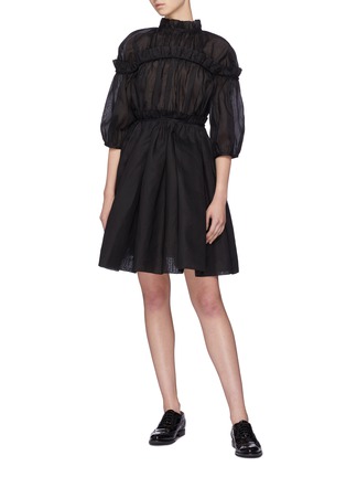 Figure View - Click To Enlarge - CECILIE BAHNSEN - 'Carmen' tie back tiered ruffle organdy dress