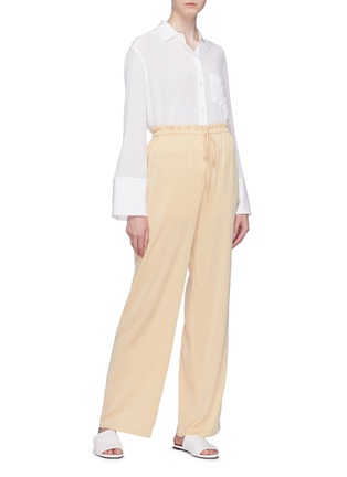 Figure View - Click To Enlarge - THE ROW - 'JR' straight leg silk paperbag pants