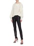 Figure View - Click To Enlarge - PHILOSOPHY DI LORENZO SERAFINI - Foldover collar faux pearl embellished sleeve sweater