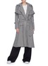 Figure View - Click To Enlarge - MAGGIE MARILYN - 'Be Strong and Courageous' herringbone panel check trench coat