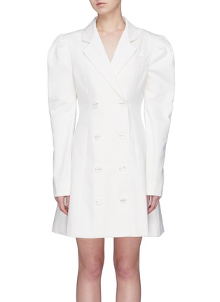 Main View - Click To Enlarge - MAGGIE MARILYN - 'Leap of Faith' puff shoulder double breasted blazer dress