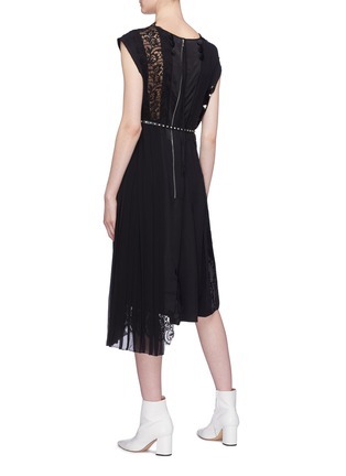 Back View - Click To Enlarge - MARC JACOBS - Belted pleated chiffon panel sequin wrap dress