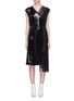 Main View - Click To Enlarge - MARC JACOBS - Belted pleated chiffon panel sequin wrap dress