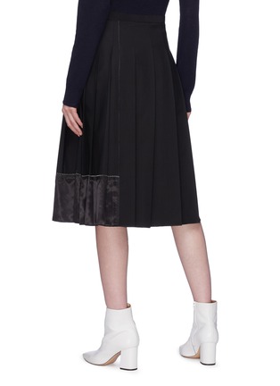 Back View - Click To Enlarge - MARC JACOBS - Satin panel pleated wool skirt
