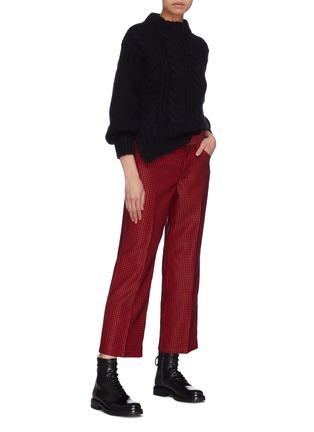 Figure View - Click To Enlarge - MARC JACOBS - Houndstooth wide leg pants