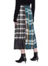 Back View - Click To Enlarge - MARC JACOBS - Colourblock tartan plaid pleated silk skirt
