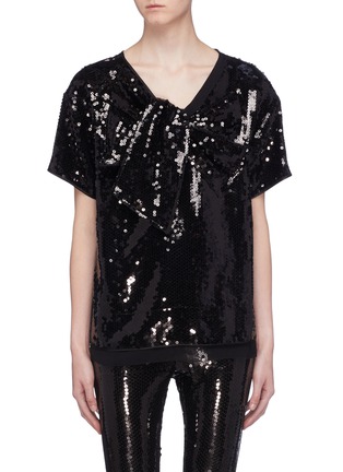 Main View - Click To Enlarge - MARC JACOBS - Bow tie sequin top