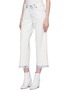 Front View - Click To Enlarge - MARC JACOBS - Bleached denim culottes