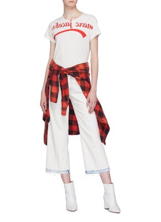 Figure View - Click To Enlarge - MARC JACOBS - Bleached denim culottes