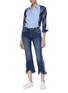Figure View - Click To Enlarge - PORTSPURE - Distressed edge flared jeans
