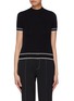 Main View - Click To Enlarge - PORTSPURE - Contrast border mock neck sweater