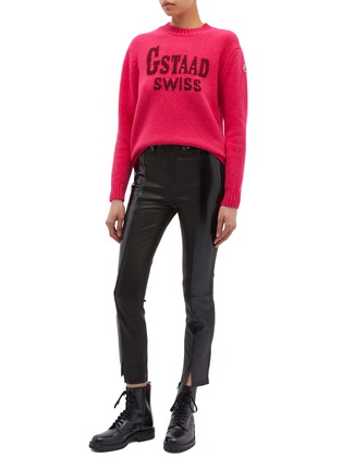 Figure View - Click To Enlarge - MONCLER - 'Gstaad Swiss' slogan jacquard sweater
