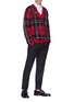 Figure View - Click To Enlarge - ALEXANDER MCQUEEN - Distressed tartan plaid sweater
