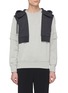 Main View - Click To Enlarge - ALEXANDER MCQUEEN - Logo embroidered layered panel hoodie