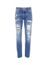 Main View - Click To Enlarge - ALEXANDER MCQUEEN - Floral print panel ripped jeans