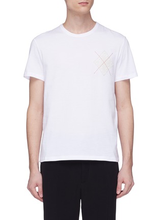 Main View - Click To Enlarge - ALEXANDER MCQUEEN - Argyle appliqué T-shirt