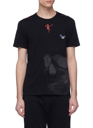 Main View - Click To Enlarge - ALEXANDER MCQUEEN - Mix motif embroidered skull print T-shirt