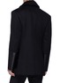 Back View - Click To Enlarge - ALEXANDER MCQUEEN - Detachable placket leather cuff virgin wool melton peacoat