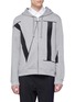 Main View - Click To Enlarge - VALENTINO GARAVANI - Oversized logo print zip hoodie