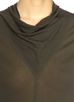 Detail View - Click To Enlarge - RICK OWENS - 'Faun' cowl neck long T-shirt