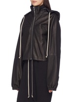 RICK OWENS | Hooded leather windbreaker jacket | Women | Lane Crawford