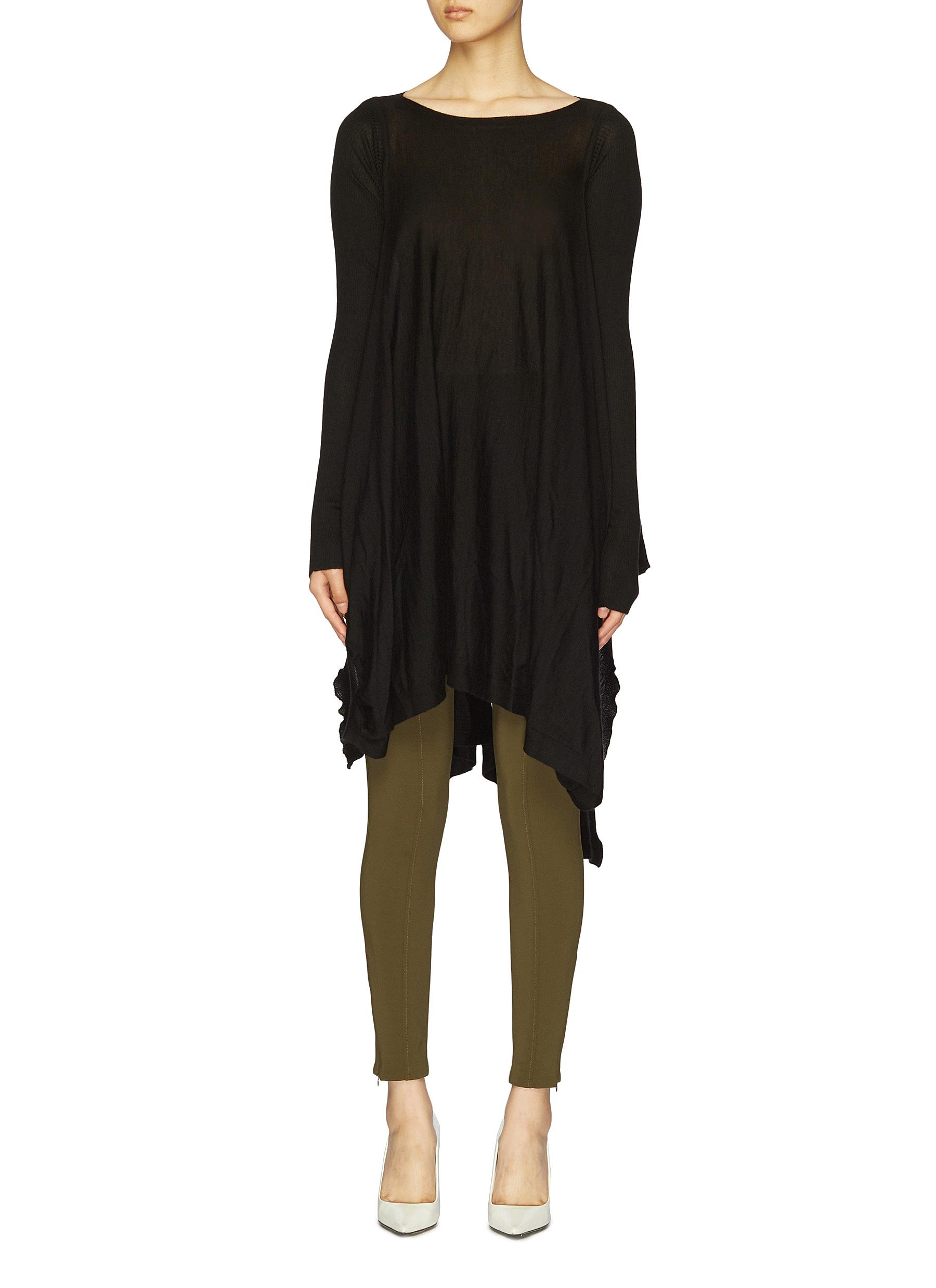 RICK OWENS | Drape hem poncho sweater | Women | Lane Crawford