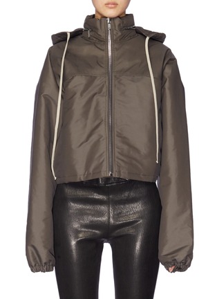 RICK OWENS Retractable hood cropped twill windbreaker jacket Women Lane Crawford