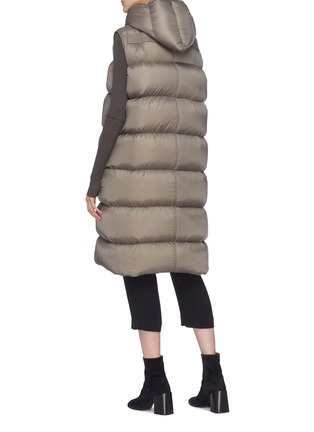 Back View - Click To Enlarge - RICK OWENS - Hooded long sleeveless down puffer coat