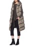 Figure View - Click To Enlarge - RICK OWENS - Hooded long sleeveless down puffer coat