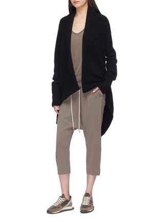 Figure View - Click To Enlarge - RICK OWENS  - Drop crotch wool crepe pants