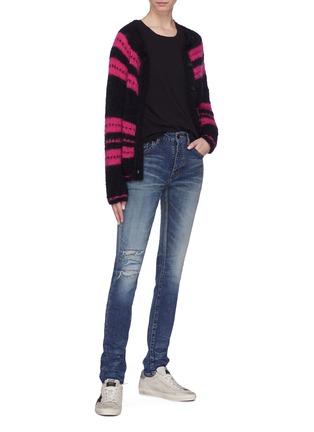 Figure View - Click To Enlarge - SAINT LAURENT - Ripped knee skinny jeans