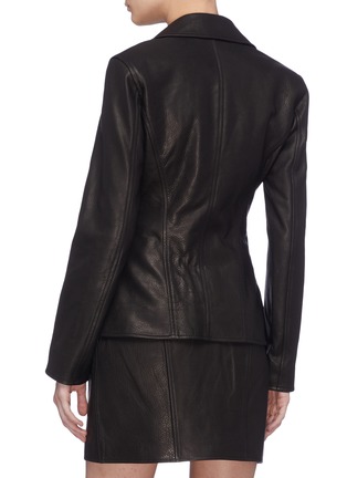 Back View - Click To Enlarge - ALEXANDER WANG - Zip cuff leather moto blazer jacket