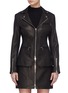 Main View - Click To Enlarge - ALEXANDER WANG - Zip cuff leather moto blazer jacket