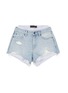 Main View - Click To Enlarge - ALEXANDER WANG - Stripe boxers underlay denim shorts
