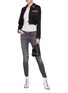 Figure View - Click To Enlarge - ALEXANDER WANG - Belted eyelet collar cropped utility jacket