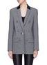 Main View - Click To Enlarge - ALEXANDER WANG - Velvet collar leather sleeve houndstooth blazer
