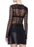 Back View - Click To Enlarge - ALEXANDER WANG - Leather placket Chantilly lace shirt