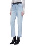 Front View - Click To Enlarge - ALEXANDER WANG - Contrast waist jeans