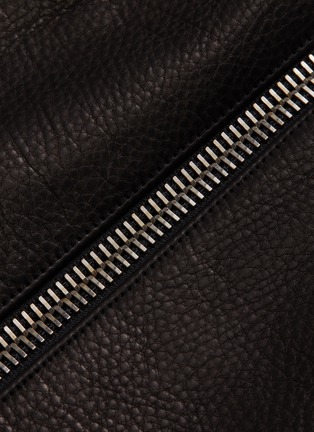 Detail View - Click To Enlarge - ALEXANDER WANG - Zip front hem belted leather moto skort