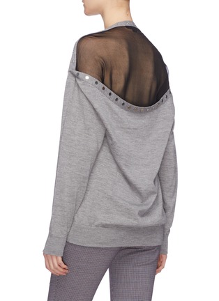 Back View - Click To Enlarge - ALEXANDER WANG - 'Peel Away' convertible back yoke oversized sweater