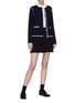 Figure View - Click To Enlarge - THOM BROWNE  - Detachable sleeve wool blend knit cardigan