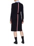 Back View - Click To Enlarge - THOM BROWNE  - Belted stripe back long wool cardigan