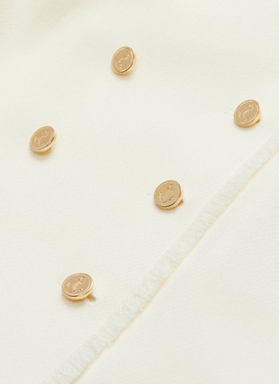 Detail View - Click To Enlarge - THOM BROWNE  - Button front frayed mini skirt